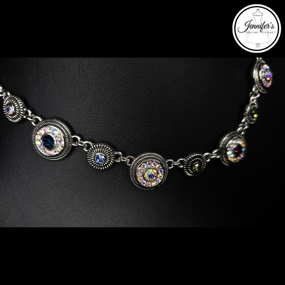 Lia Sophia "Pretty Please" Colorama Silver Cut Crystal Earring & Necklace Set - Picture 5 of 14